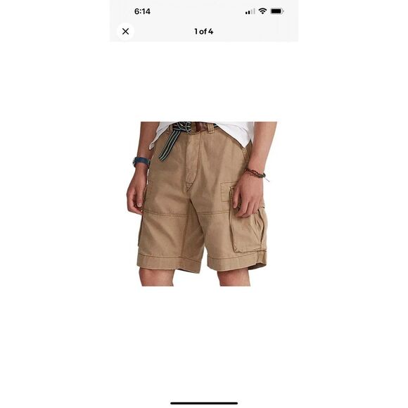 Polo Ralph Lauren Mens Sz 36 Cargo Shorts Classic Gellar Montana Khaki NWT - Picture 8 of 11